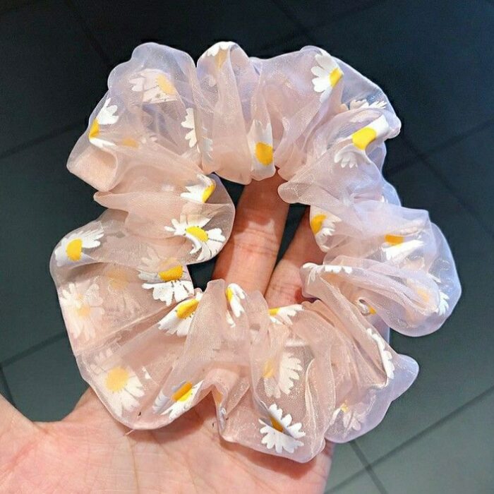 Mesh Hair Scrunchie - Pink