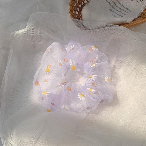 Hair Mesh Scrunchie - Purple