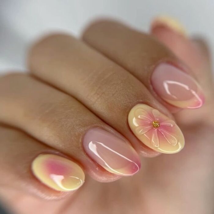 Y2k Yellow Flower Manicure/ 10pcs