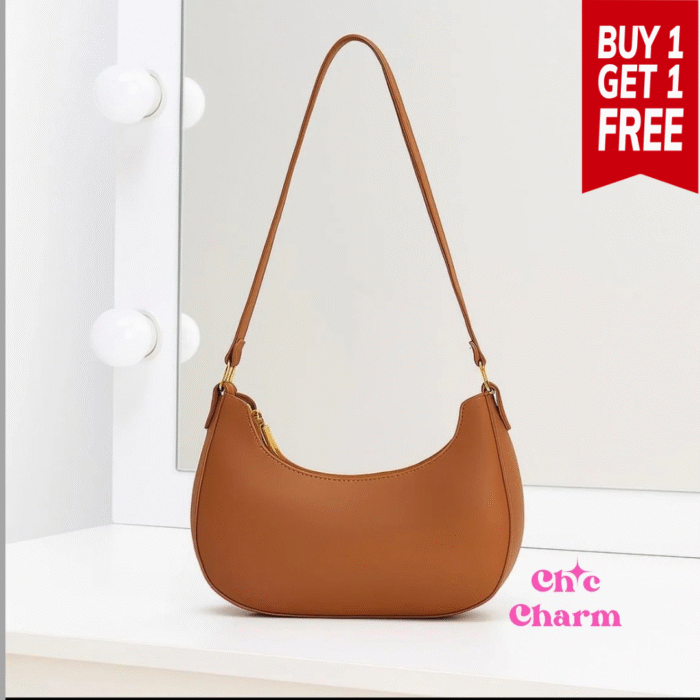 Chic Shoulder Bag - Brown
